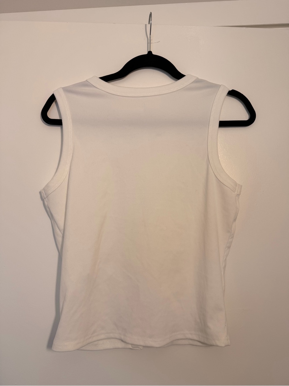 Amazon White Ribbed Button-Front Tank Top for Kids - Picture 3 of 3